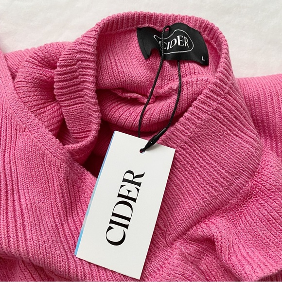 NWT Cider Hot Pink Barbiecore Halter Dress - Picture 4 of 8